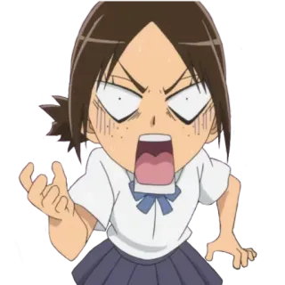 😤 5f860dec Anime, Chibi, En colère, Uniforme scolaire, Fille, Réaction telegram sticker