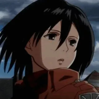 😦 56e90d3d Mikasa Ackerman Attack on Titan Anime, Charakter, Mikasa, Attack on Titan whatsapp sticker