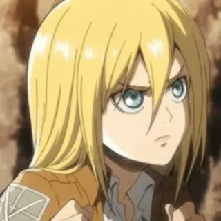 😠 86405b23 Historia Reiss Attack on Titan Anime, Charakter, Blond, Blaue Augen, Historia Reiss, Attack on Titan whatsapp sticker