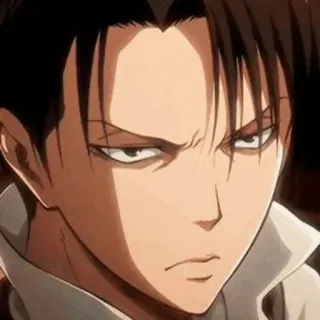 😠 869c8302 Levi Ackerman Attack on Titan Anime, Charakter, Levi Ackerman, Attack on Titan whatsapp sticker