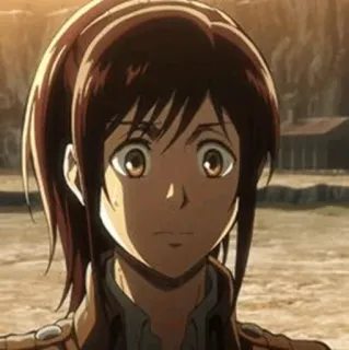 😅 ace07d4f Sasha Braus Attack on Titan Anime, Charakter, Sasha Braus, Attack on Titan whatsapp sticker