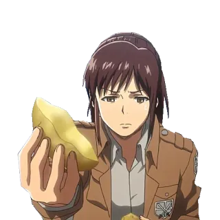 😗 b6a45638 Sasha Braus Attack on Titan Anime, Charakter, Kartoffel, Sasha Braus, Attack on Titan whatsapp sticker