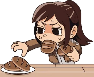 😋 59aa5c32 Sasha Braus Attack on Titan Anime, Manga, Brot, Cartoon, Sasha Braus, Attack on Titan telegram sticker