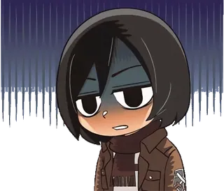 😖 5d928484 Mikasa Ackerman Attack on Titan Anime, Attack on Titan, Mikasa Ackerman, Cartoon, Animation telegram sticker