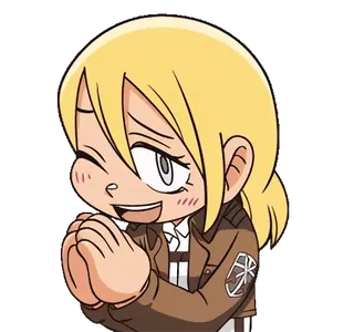 😊 b6507c82 Historia Reiss Attack on Titan Anime, Cartoon, Historia Reiss, Attack on Titan, Charakter, Manga telegram sticker