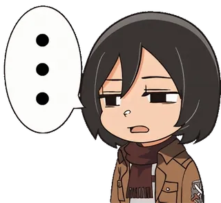 😶 b738074c Mikasa Ackerman Attack on Titan ... Anime, Manga, Chibi, Ernst, Nachdenklich, Zweifelnd, Emotion telegram sticker