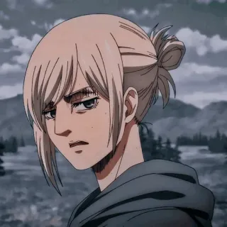⚔ 12ddcaf5 Annie Leonhart Attack on Titan anime, character, female, blonde hair, aot, shingeki no kyojin whatsapp sticker