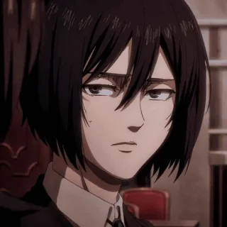 🗝 37e10be7 Mikasa Ackerman Attack on Titan anime, character, mikasa, attack on titan, aot, animation, serious whatsapp sticker