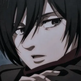 ⚔ 3d7b30ca Mikasa Ackerman Attack on Titan anime, character, mikasa, attack on titan, aot whatsapp sticker