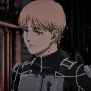 🗝 69da28ab Armin Arlert Attack on Titan anime, manga, Armin Arlert, character, soldier whatsapp sticker