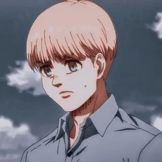 ⚔ 8fccbf34 Armin Arlert Attack on Titan anime, boy, character, serious, manga whatsapp sticker