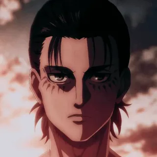 🗝 e24eb59e Eren Yeager Attack on Titan anime, eren yeager, attack on titan, shingeki no kyojin, character, fantasy, manga whatsapp sticker