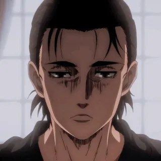 ⚔ fd646d42 Eren Yeager Attack on Titan anime, sad, manga, Eren, Attack on Titan, character, serious whatsapp sticker