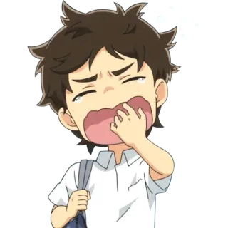 😣 37f92dae anime, dibujos animados, triste, llorando, niño, adolescente, emocional telegram sticker