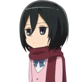 😶 60ef1146 Mikasa Ackerman Attack on Titan Anime, Manga, Dibujos animados, Chibi, Lindo, Chica, Mikasa telegram sticker