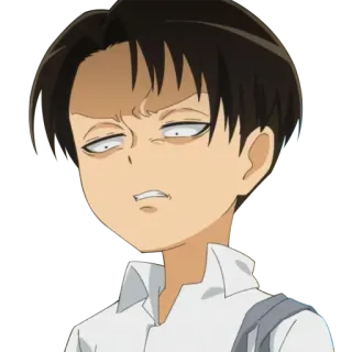 😠 63e750ce Levi Ackerman Attack on Titan Anime, Personaje, Levi, Ackerman, Expresión, Manga, Ataque a los Titanes telegram sticker