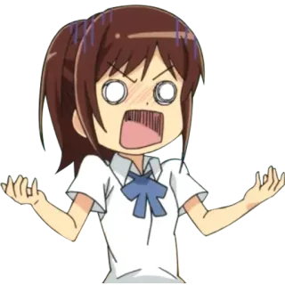 😠 8cdfdca5 Anime, Chica, impactada, confundida, exasperada, Dibujos animados telegram sticker