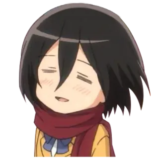 ☺️ ee175d8e Mikasa Ackerman Attack on Titan Anime, Dibujos animados, Manga, Lindo, Chibi, Ataque a los Titanes, Mikasa telegram sticker