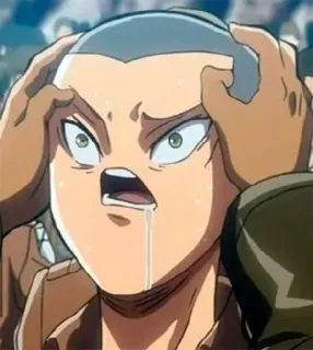 ♠️ 19176aa6 Attack on Titan アニメ, マンガ, 進撃の巨人, ショック, 汗 telegram sticker