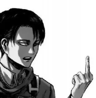 ♠️ 73f97999 Levi Ackerman Attack on Titan アニメ, 漫画, 中指, 失礼, リヴァイ, 進撃の巨人 telegram sticker