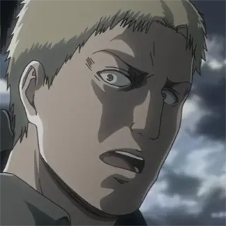 ♠️ a81124f3 Reiner Braun Attack on Titan アニメ, キャラクター, ポートレート, ライナー・ブラウン, 進撃の巨人 telegram sticker