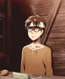 ♠️ b196a825 Eren Yeager Attack on Titan アニメ, マンガ, 包帯, 怪我, 真剣 telegram sticker