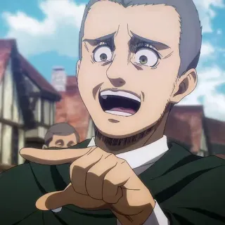 💈 1d31d2c5 Jean Kirstein Attack on Titan Anime, Jean Kirstein, Attack on Titan, Terkejut, Karakter, Menunjuk jari whatsapp sticker