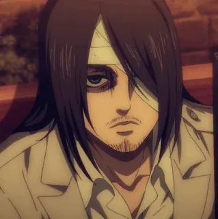 💈 5189e73c Eren Yeager Attack on Titan Anime, Eren Yeager, Attack on Titan, Karakter, Manga, Terluka, Perban whatsapp sticker