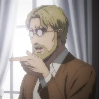 💈 5e4b75af Zeke Yeager Attack on Titan Zeke, Attack on Titan, Anime, Karakter, Kacamata, Menunjuk whatsapp sticker