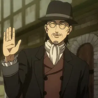 💈 7226d22d Zeke Yeager Attack on Titan anime, karakter, pria, topi, kacamata whatsapp sticker