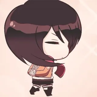 😐 6cab0c93 Mikasa Ackerman Attack on Titan Anime, Chibi, Attack on Titan, Mikasa Ackerman, Manga telegram sticker
