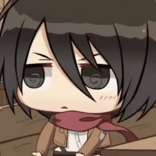 ❤️ 720cbf96 Mikasa Ackerman Attack on Titan Anime, Manga, Chibi, Personage, Cartoon telegram sticker