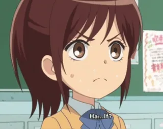 😏 44853127 Ha...If? 动漫, 卡通, 女孩, 校服, 生气 telegram sticker