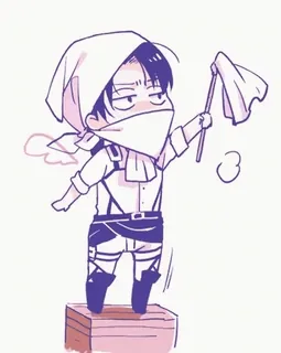 🧹 f4bec203 Levi Ackerman Attack on Titan 动漫, 漫画, 角色, 清洁, Q版, 进击的巨人, 利威尔·阿克曼 telegram sticker