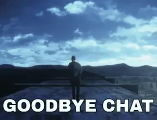 ☠ f83d766b GOODBYE CHAT 再见, 聊天, 告别, 网络, 人, 天空 telegram sticker