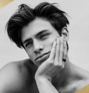 😶 bf64798a potret, pria, hitam putih, menarik, model telegram sticker