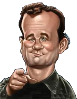 👉 07b604ba Bill Murray selebriti, aktor, menunjuk, potret, karikatur telegram sticker