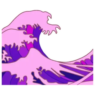 🌊 002d4d99 ola, mar, océano, rosa, morado, agua, naturaleza, arte telegram sticker