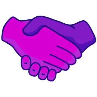 🤝 4c7a23a5 Apretón de manos, Acuerdo, Convenio, Colaboración, Asociación, Éxito, Negocios, Morado, Rosa telegram sticker