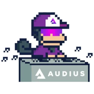 🐵 65b4c1c8 AUDIUS música, DJ, pixel art, audius, arte digital telegram sticker