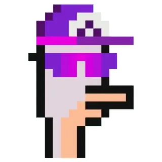 🪶 cfbfcc6e Pixel art, Sticker, Dibujos animados, Morado, Gafas de sol, Sombrero telegram sticker