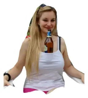 🍺 419cbc10 donna, birra, alcol, bere, adulto, festa telegram sticker