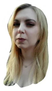 😒 6f85eb15 donna, capelli biondi, selfie, ritratto, adesivo telegram sticker