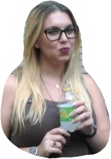 🍸 b3b78273 donna, occhiali, bevanda, bottiglia, ragazza, adulto, donna telegram sticker