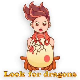 😲 6cedfb73 Look for dragons naga, telur, kartun, fantasi, karakter telegram sticker