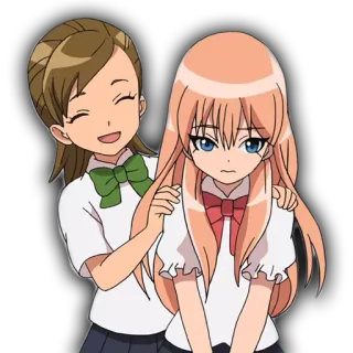 💥 53f692f0 Anime, Przyjaźń, Mundur szkolny, Słodkie, Kreskówka telegram sticker