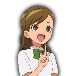 💥 84b1e18f Anime, Postać, Kreskówka, Dziewczyna, Szczęśliwa, Uśmiechnięta telegram sticker