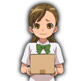 💥 e9f5cb7a Anime, Kreskówka, Postać, Pudełko, Dziewczyna, Mundur szkolny telegram sticker