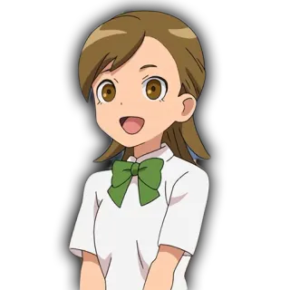 💥 ee272aa8 Anime, Kreskówka, Dziewczyna, Mundur szkolny, Kokarda telegram sticker