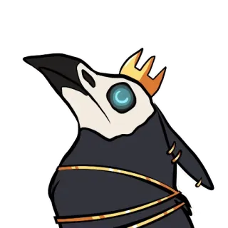 👑 3f8d133f uccello, corona, cartone animato, animale, volatile, oro telegram sticker